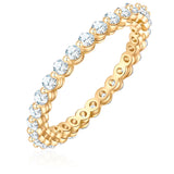 Ring Sterling Silber gelbgold Zirkonia weiß