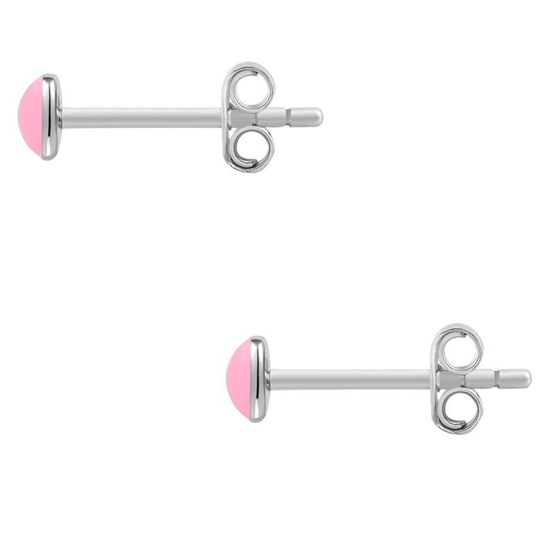 Ohrstecker Sterling Silber Emaille rosa