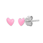 Ohrstecker Sterling Silber Emaille rosa
