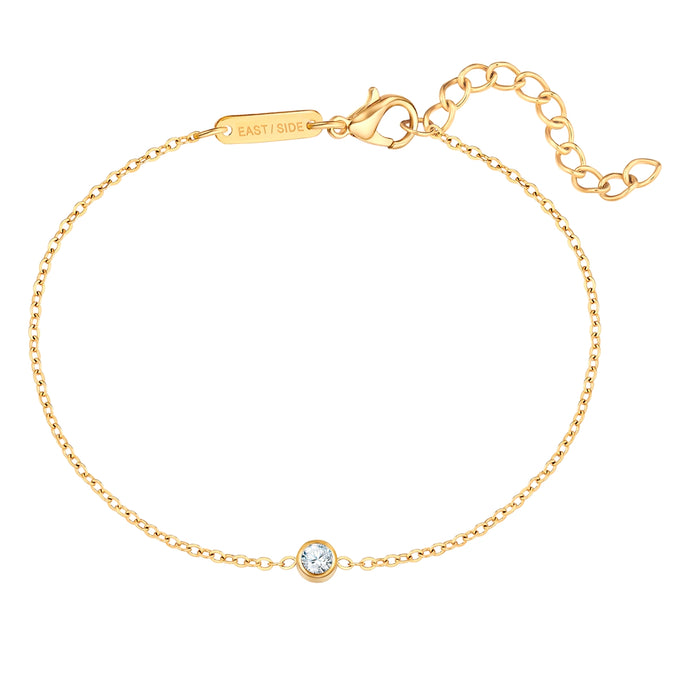 Armband Edelstahl gelbgold Zirkonia weiß