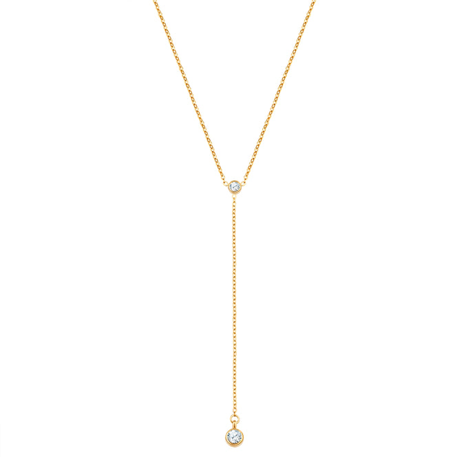 Kette mit Anhänger Edelstahl gelbgold Zirkonia weiß