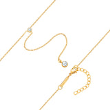 Kette mit Anhänger Edelstahl gelbgold Zirkonia weiß