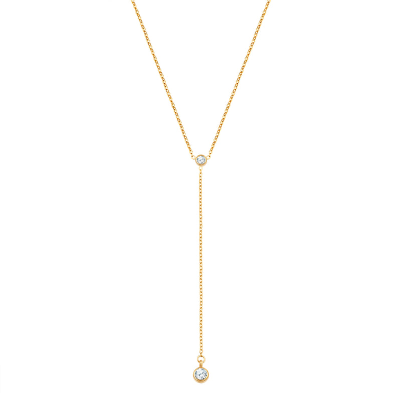 Kette mit Anhänger Edelstahl gelbgold Zirkonia weiß