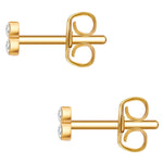 Ohrstecker Edelstahl gelbgold Zirkonia weiß