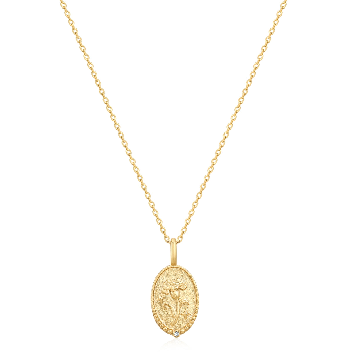 Kette mit Anhänger Sterling Silber gelbgold Zirkonia weiß