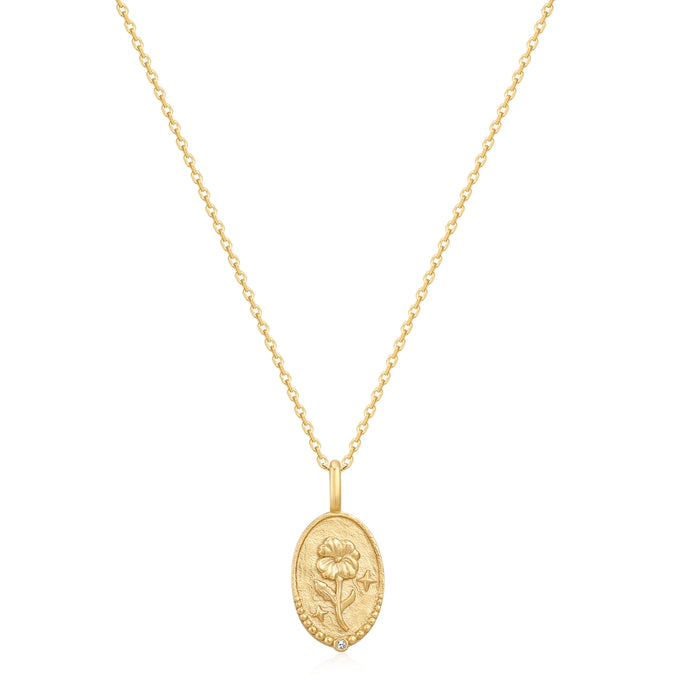 Kette mit Anhänger Sterling Silber gelbgold Zirkonia weiß