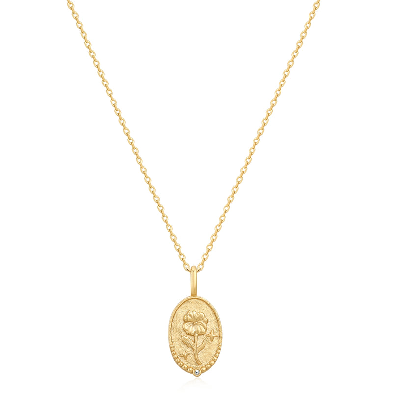 Kette mit Anhänger Sterling Silber gelbgold Zirkonia weiß