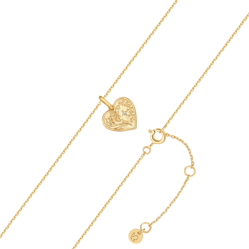 Kette mit Anhänger Sterling Silber gelbgold Zirkonia weiß