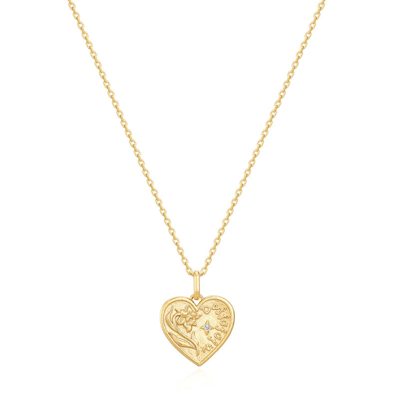 Kette mit Anhänger Sterling Silber gelbgold Zirkonia weiß