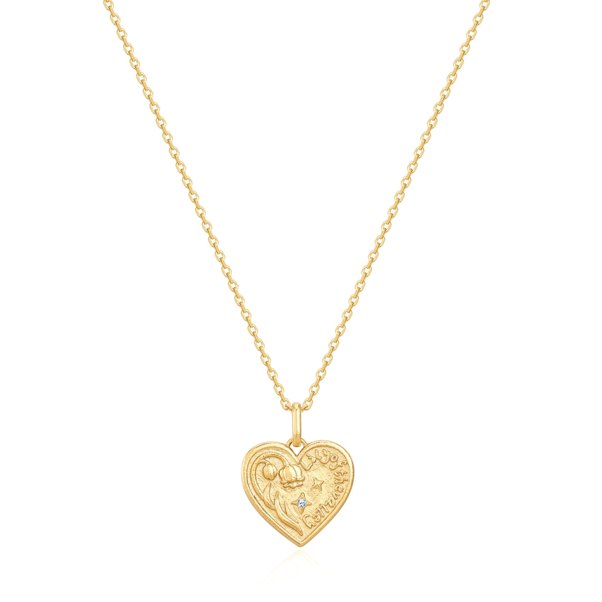 Kette mit Anhänger Sterling Silber gelbgold Zirkonia weiß
