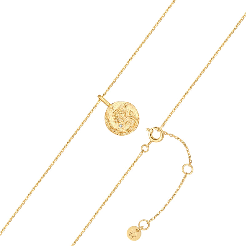 Kette mit Anhänger Sterling Silber gelbgold Zirkonia weiß