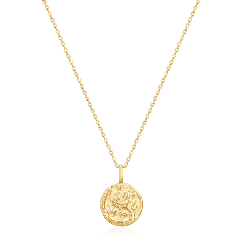 Kette mit Anhänger Sterling Silber gelbgold Zirkonia weiß