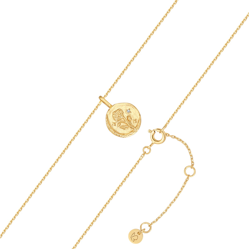 Kette mit Anhänger Sterling Silber gelbgold Zirkonia weiß