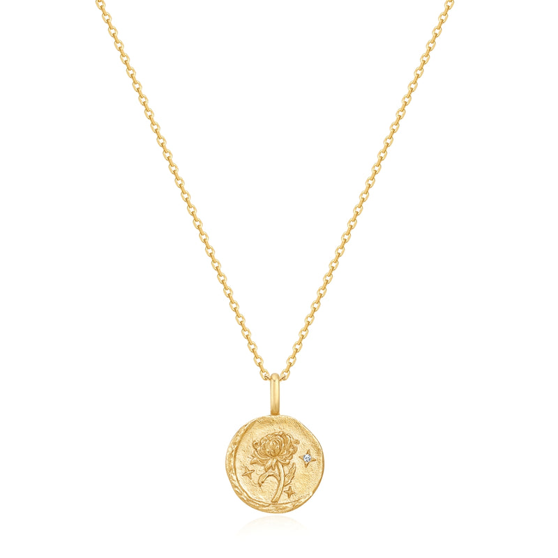 Kette mit Anhänger Sterling Silber gelbgold Zirkonia weiß