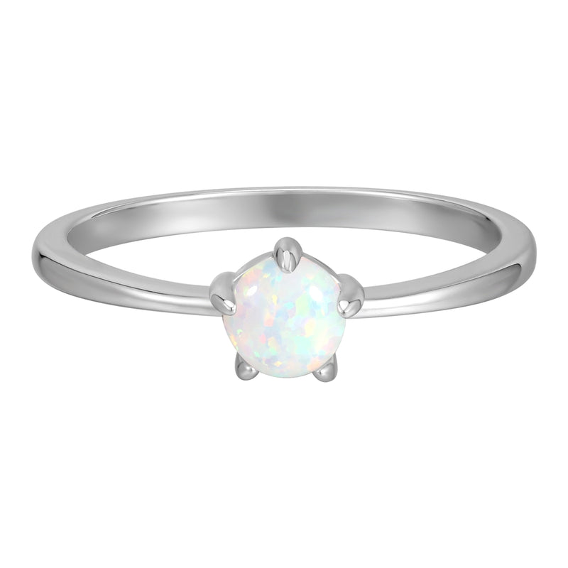 Ring Sterling Silber Opal (synth.) weiß