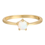 Ring Sterling Silber gelbgold Opal (synth.) weiß