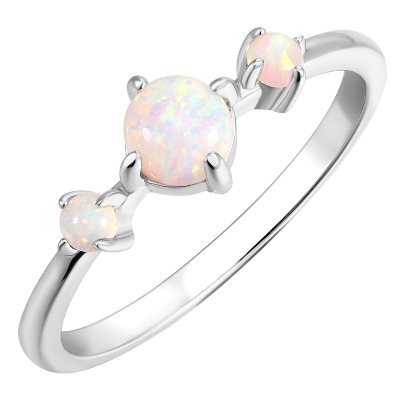 Ring Sterling Silber Opal (synth.) weiß