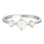 Ring Sterling Silber Opal (synth.) weiß
