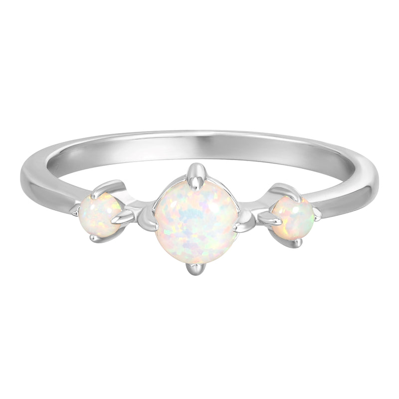 Ring Sterling Silber Opal (synth.) weiß