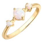 Ring Sterling Silber gelbgold Opal (synth.) weiß
