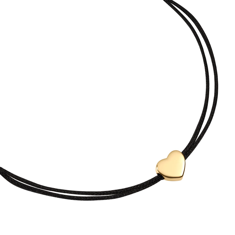 Armband Sterling Silber gelbgold Textil (schwarz)