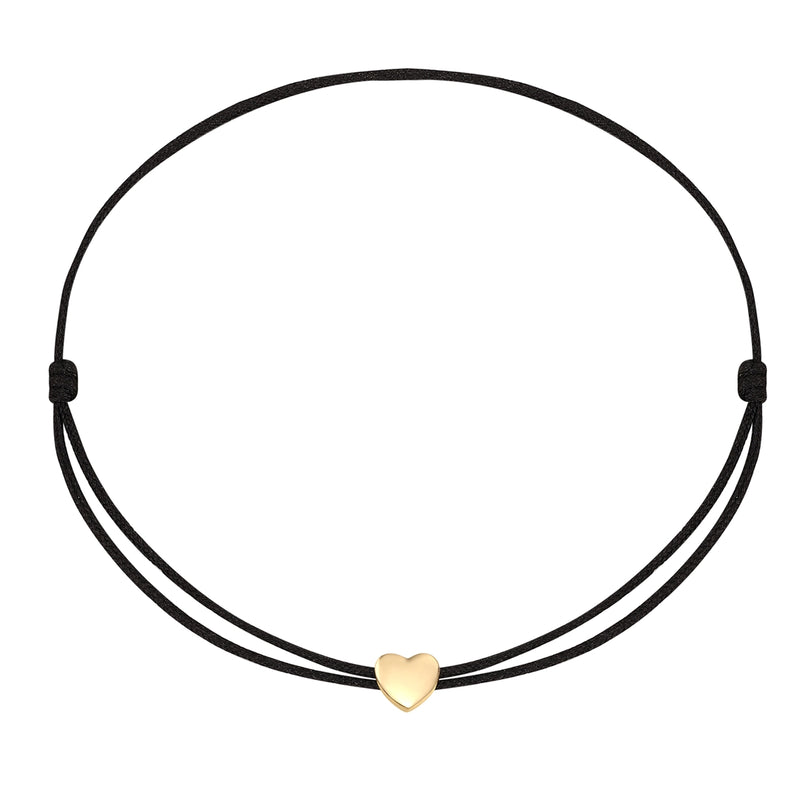 Armband Sterling Silber gelbgold Textil (schwarz)