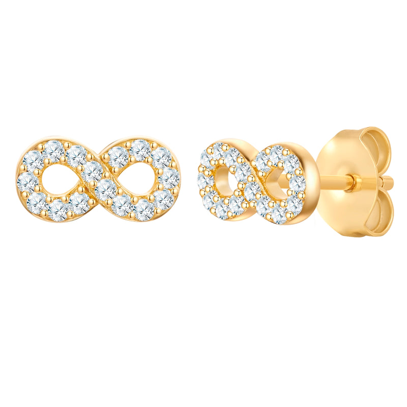 Ohrstecker Sterling Silber gelbgold Zirkonia weiß