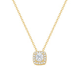 Kette mit Anhänger Sterling Silber gelbgold Zirkonia weiß