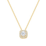 Kette mit Anhänger Sterling Silber gelbgold Zirkonia weiß