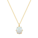 Kette mit Anhänger Sterling Silber gelbgold Opal (synth.) weiß