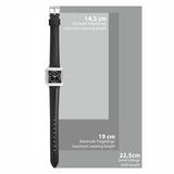 Damen Quarzuhr silber Echtleder schwarz