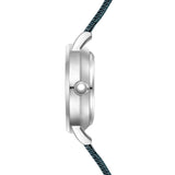 Damen Quarzuhr silber Edelstahl blau