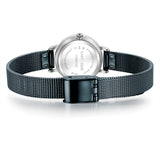 Damen Quarzuhr silber Edelstahl blau