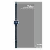 Damen Quarzuhr silber Edelstahl blau