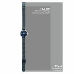 Damen Quarzuhr silber Edelstahl blau