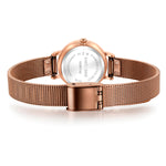 Damen Quarzuhr roségold Edelstahl braun