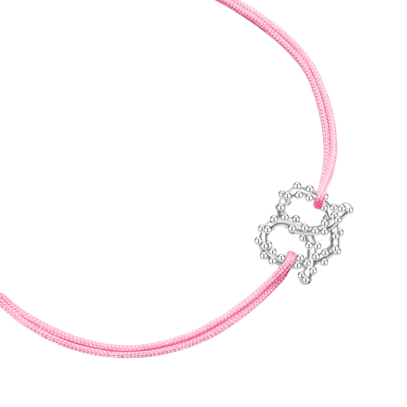 Armband Sterling Silber Textil (rosa)