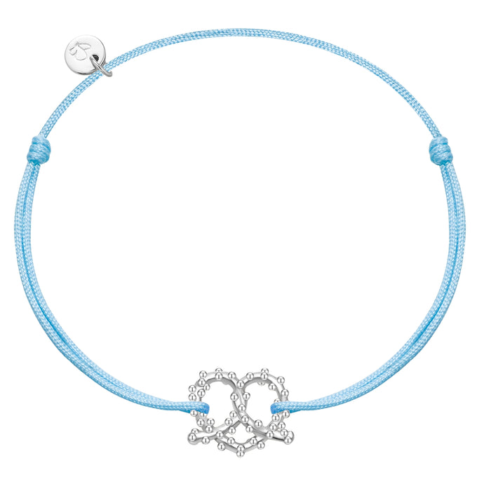 Armband Sterling Silber Textil (hellblau)