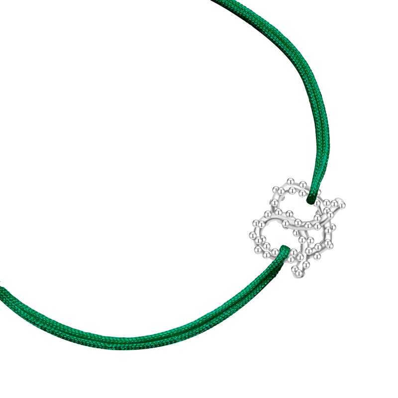 Armband Sterling Silber Textil (grün)