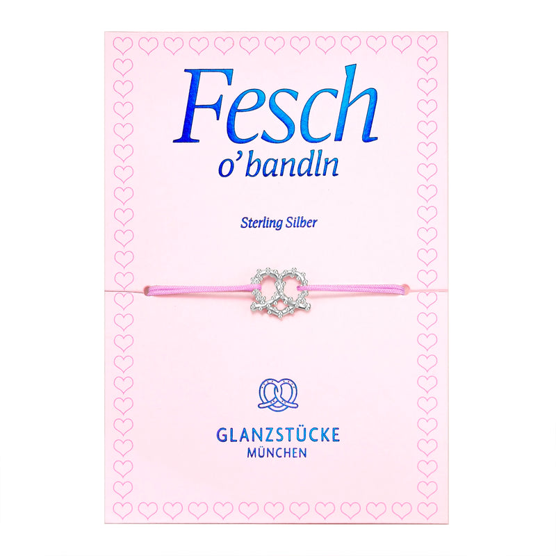 Armband Sterling Silber Textil (flieder)