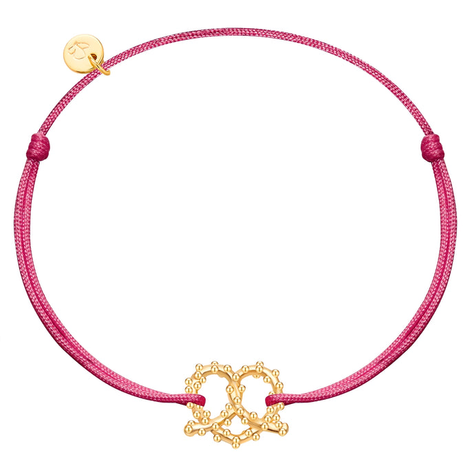 Armband Sterling Silber gelbgold Textil (beere)