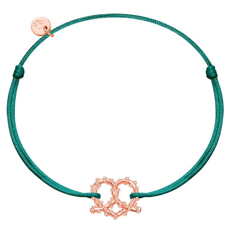 Armband Sterling Silber roségold Textil (dunkelgrün)