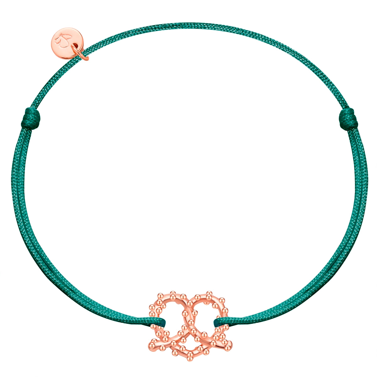 Armband Sterling Silber roségold Textil (dunkelgrün)