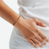 Armband Sterling Silber roségold Textil (braun)