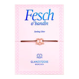 Armband Sterling Silber roségold Textil (braun)