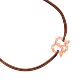 Armband Sterling Silber roségold Textil (braun)