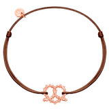 Armband Sterling Silber roségold Textil (braun)
