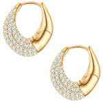 Creolen Sterling Silber gelbgold Zirkonia weiß