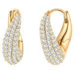 Creolen Sterling Silber gelbgold Zirkonia weiß