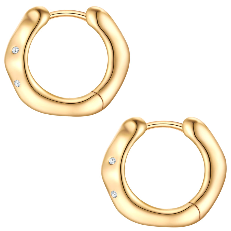 Creolen Sterling Silber gelbgold Zirkonia weiß